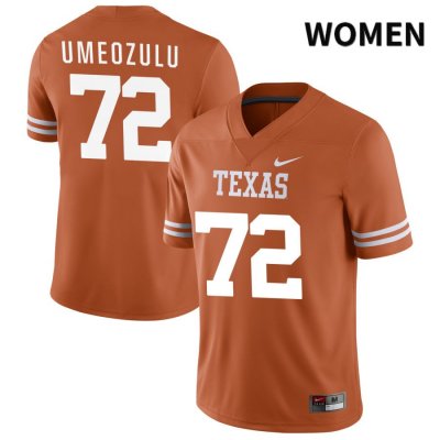Texas Longhorns Women's #72 Neto Umeozulu Authentic Orange NIL 2022 College Football Jersey KWO85P3I